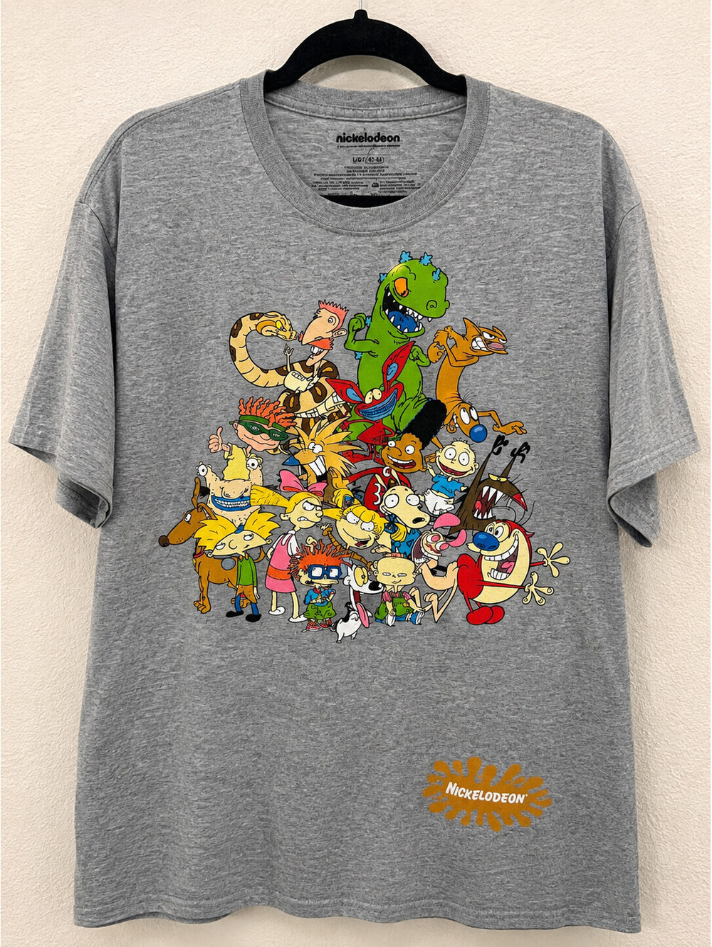 Nickelodeon 90s Nicktoons T Shirt Large Rugrats Hey Arnold Rocko Ren Stimpy